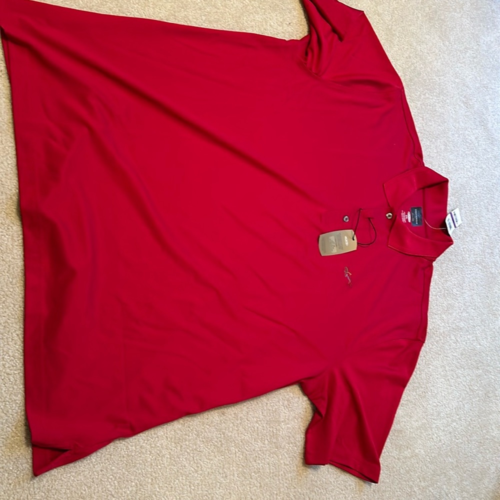 Greg Norman Red golf shirt with sun protection